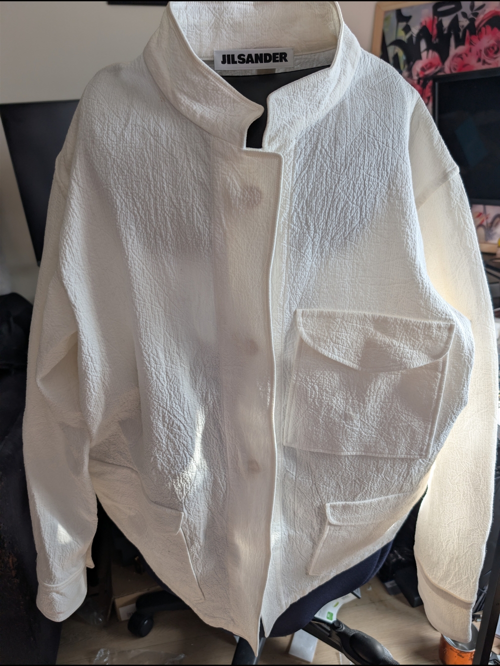 Jil Sander Off-White Textured Utility Jacket